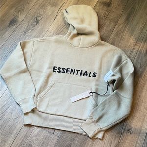 ESSENTIALS BRAND NEW tan hoodie size:XS
